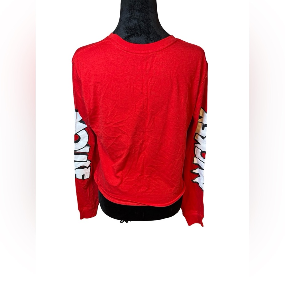 Disney Mickey Mouse Red Long Sleeve Crop Top – Women’s Medium - Picture 2 of 4